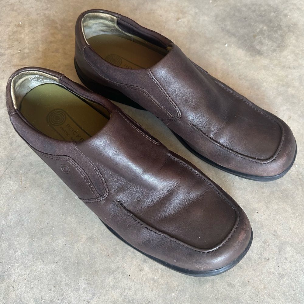 Rockport Women's APW23233 Leather Slip-On Loafer Flats Brown 9W